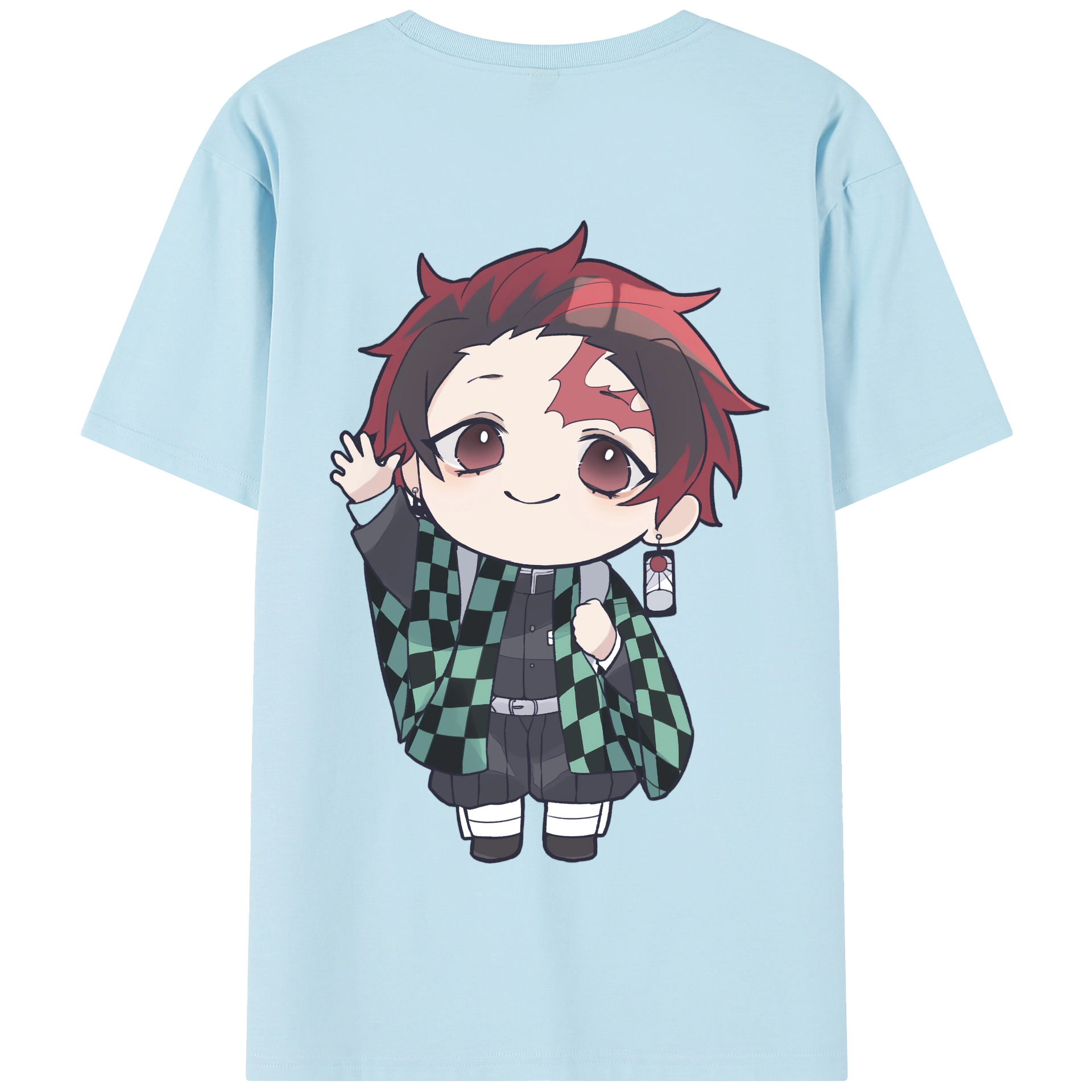（画像用） 鬼滅の刃 竈門 炭治郎／かまど たんじろう Kamado Tanjirou 綿100％半袖Tシャツ（背面プリント）